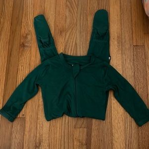 Kyte baby Forest green zip footie pajama size 3-6mo
